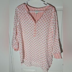 St. John's Bay Red and White Tunic Top